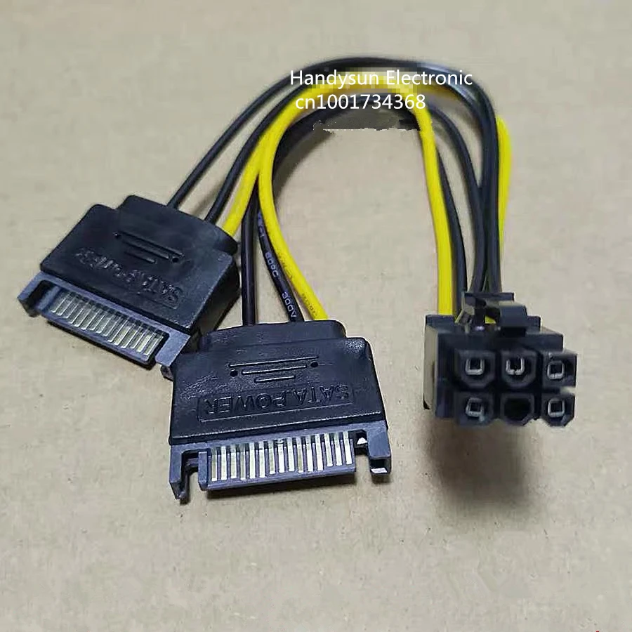 SATA двойная 15Pin M к видеокарте PCI-e PCIE 6 Pin F видеокарта кабель питания 6pin Sata Y