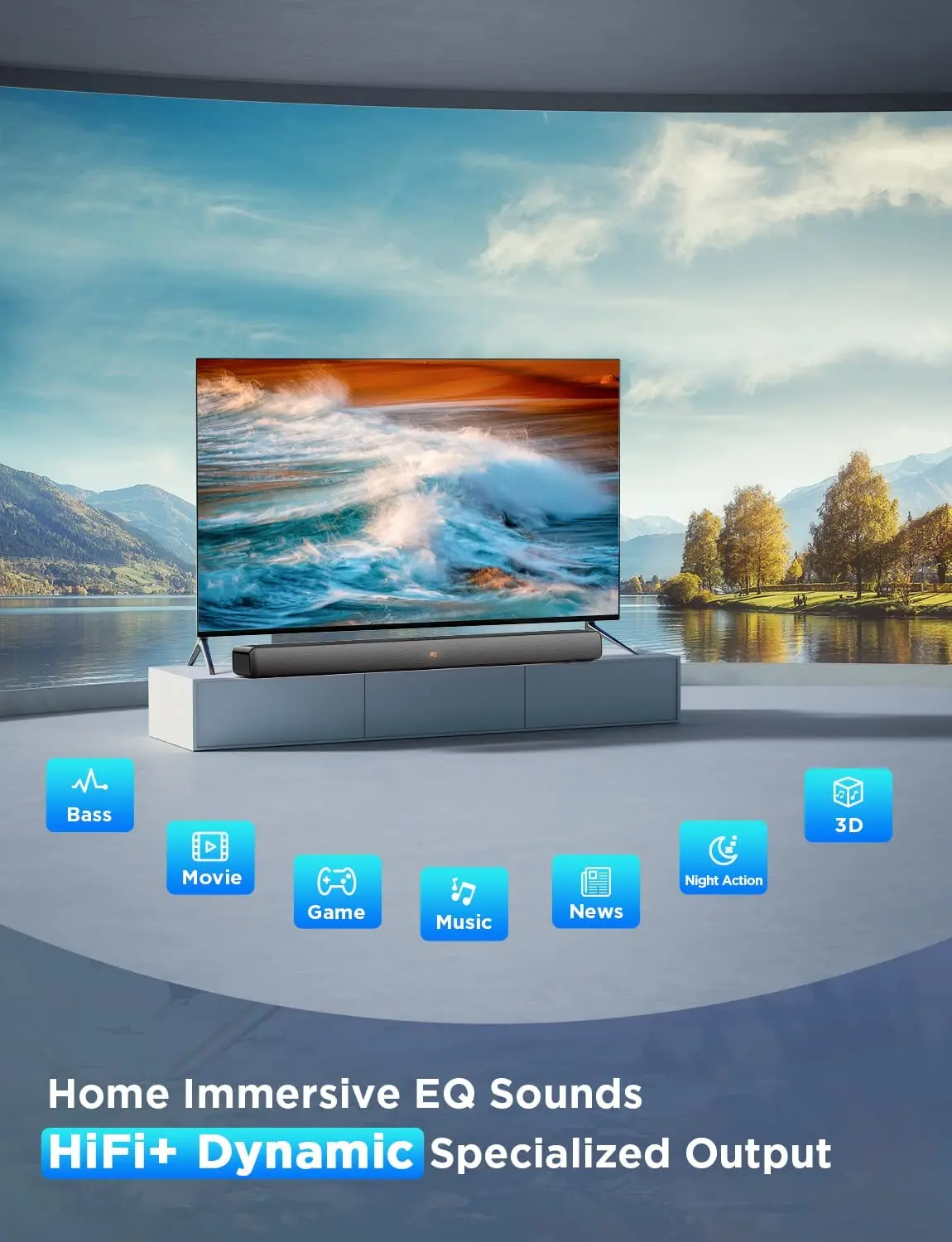 BOMAKER 100W TV SoundBar Bluetooth Speaker 2.0 Channel Home Theater Sound System Bar Built-in Subwoofer with Remote Contro | Электроника