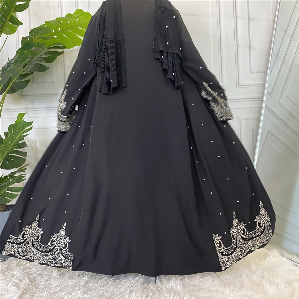 

Средний Восток Рамадан кружева с жемчугом дизайн абайя Дубай кимоно кафтан Caftan турецкая исламская одежда мусульманский халат макси для жен...