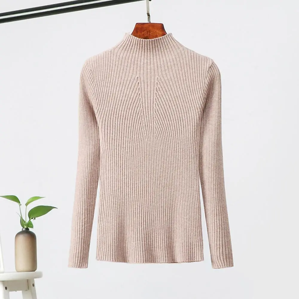 Женский элегантный облегающий пуловер Gentillove Повседневный свитер-водолазка в