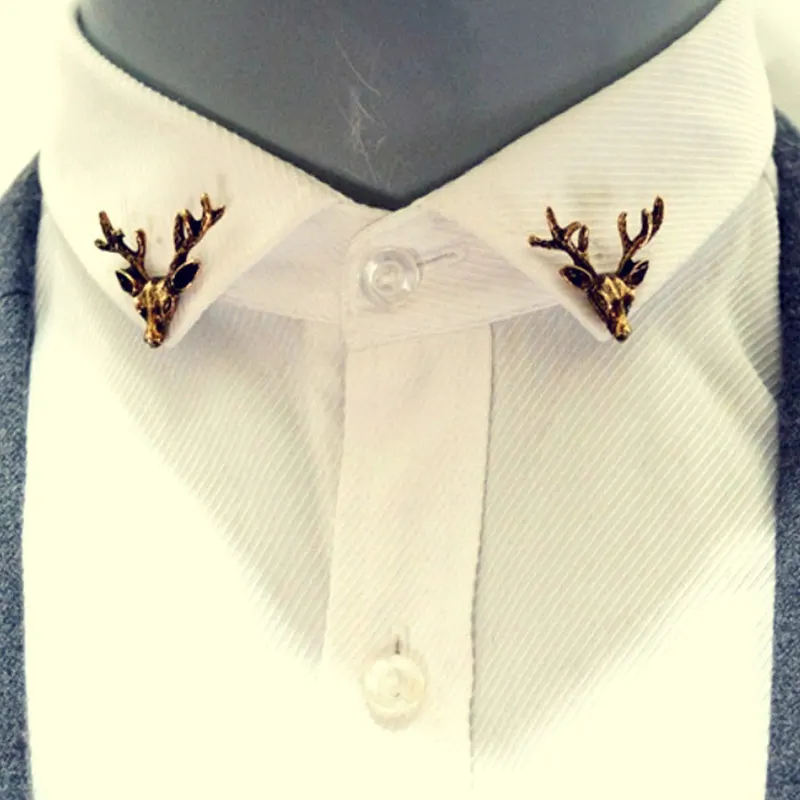 Элегантные Броши простая форма оленя клипса брошь на воротник унисекс FS99 |