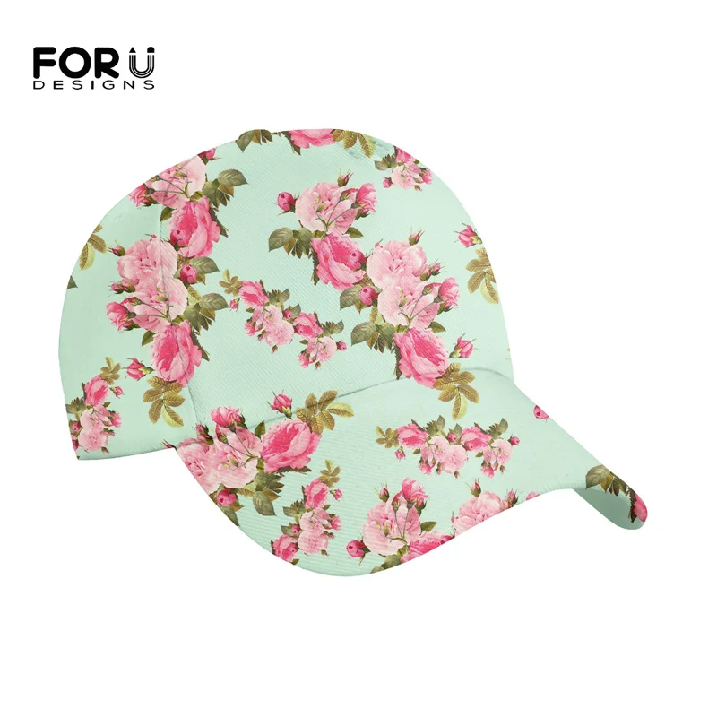

FORUDESIGNS/Бейсбольные кепки для женщин, винтажная модная шляпа с принтом розы, регулируемые вечерние шляпы для отдыха, лидер продаж, Gorras Para Mujer