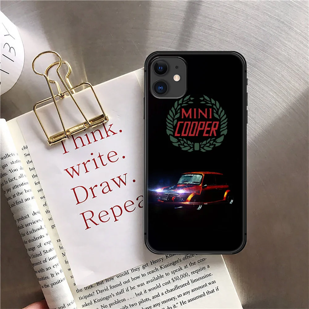 

Car Logo Mini Cooper Phone Case Cover For Iphone 5 6 7 8 11 12 5S 6S X Xr XS Se Plus Pro Max Mini 2020 Black Hoesjes Coque Cell