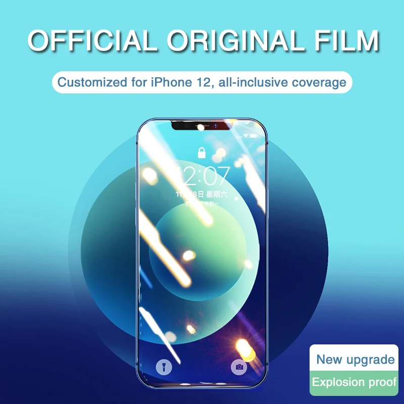 

30D Full Cover Tempered Glass For iPhone 12 11 Pro Max Glass X XS Max XR Screen Protector Glass On For iPhone 6s 7 8 Plus X Film