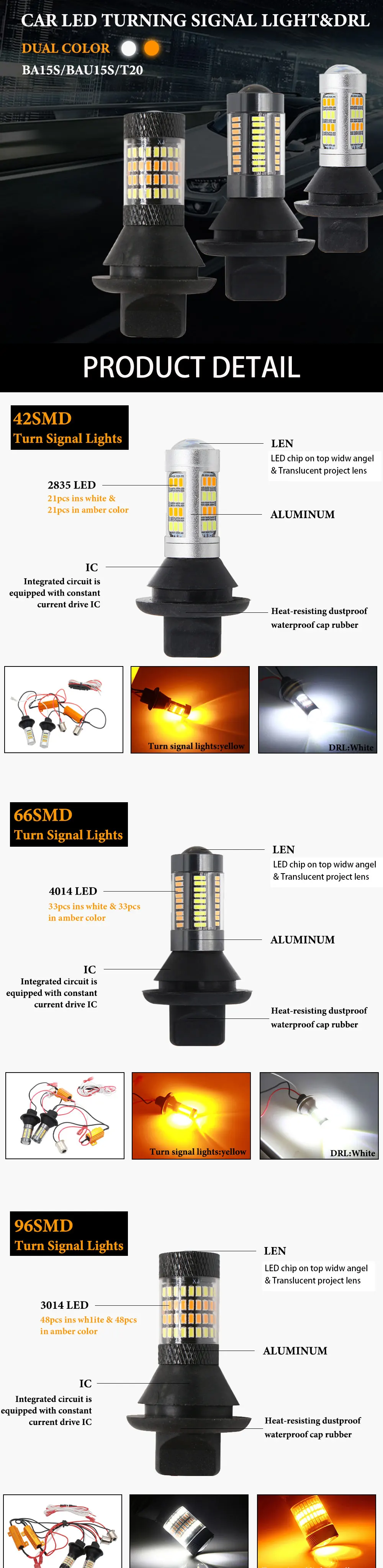 RXZ автомобиль DRL P21W PY21W T20 7440 BA15S BAU15S 1156 T20 двойной режим DRL поворотник светильник Canbus противотуманная фара светодиодный Поворотный Светильник s