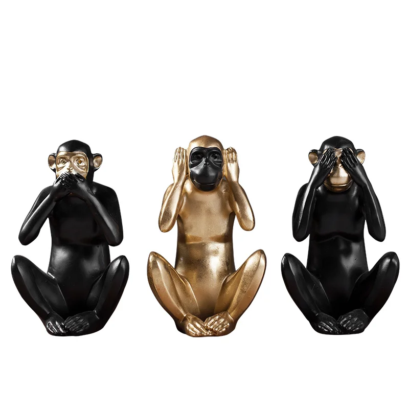 

Resin Figurines Retro Monkey Ornaments Zen Animal Statuette Desk Decoration Orangutan Simulation Statue Modern Home Decor New