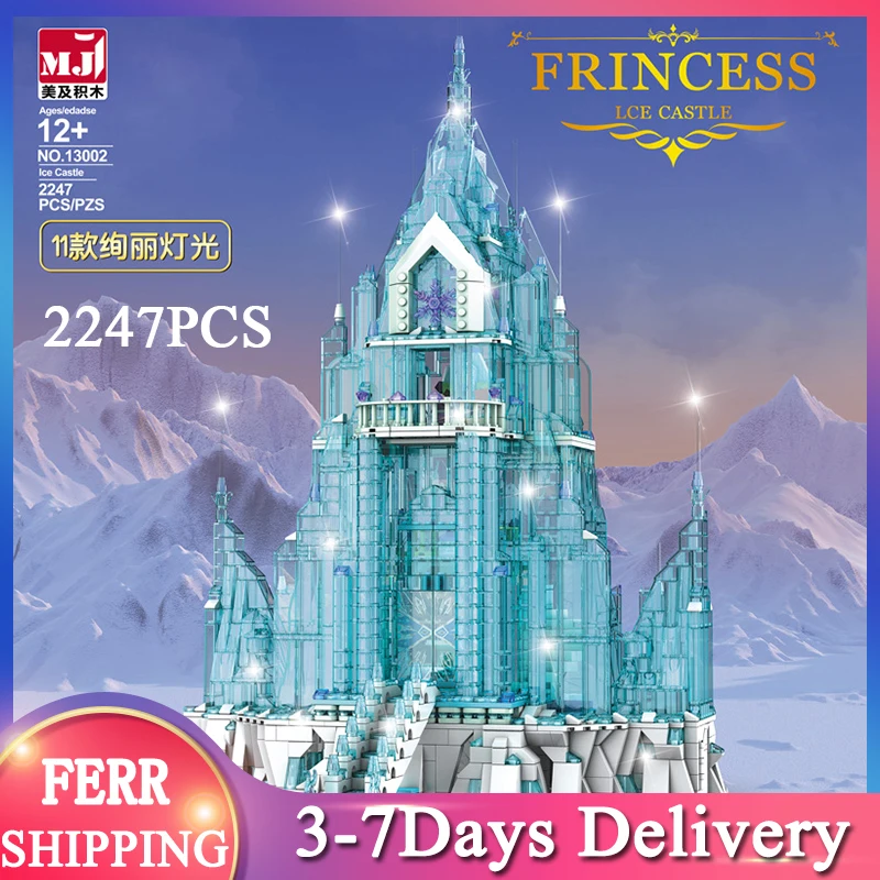 

2021, 13002, MOC, серия принцесс, ледяной снег, волшебный замок, модель, строительные блоки, кирпичи, 2247 шт., рождественские игрушки для детей, подарк...