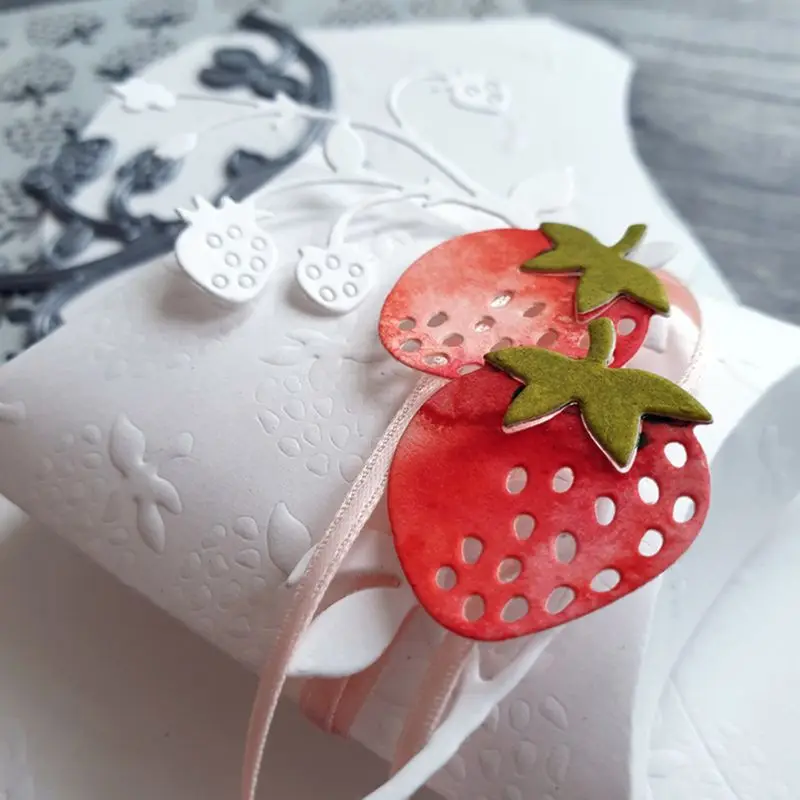 OOTDTY клубника металлические режущие штампы Трафаретный Скрапбукинг DIY штамп для