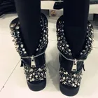 MORAZORAБольшие размеры 35-43; ботинки из натуральной кожи; женские ботильоны с заклепками; сезон осень-зима; женские мотоботы в стиле панк; женская обувь