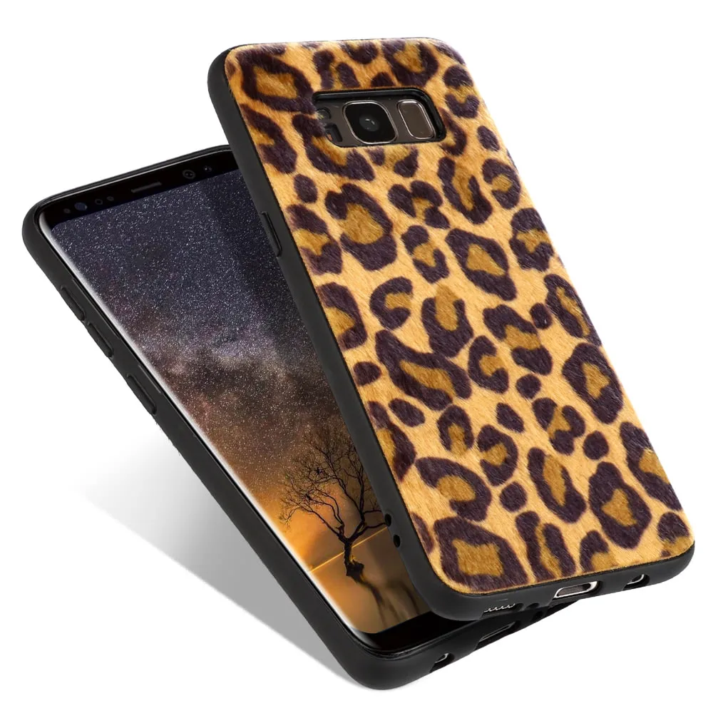 L-FADNUT роскошный Леопардовый пушистый чехол для Samsung Note8 Note9 милый меховой
