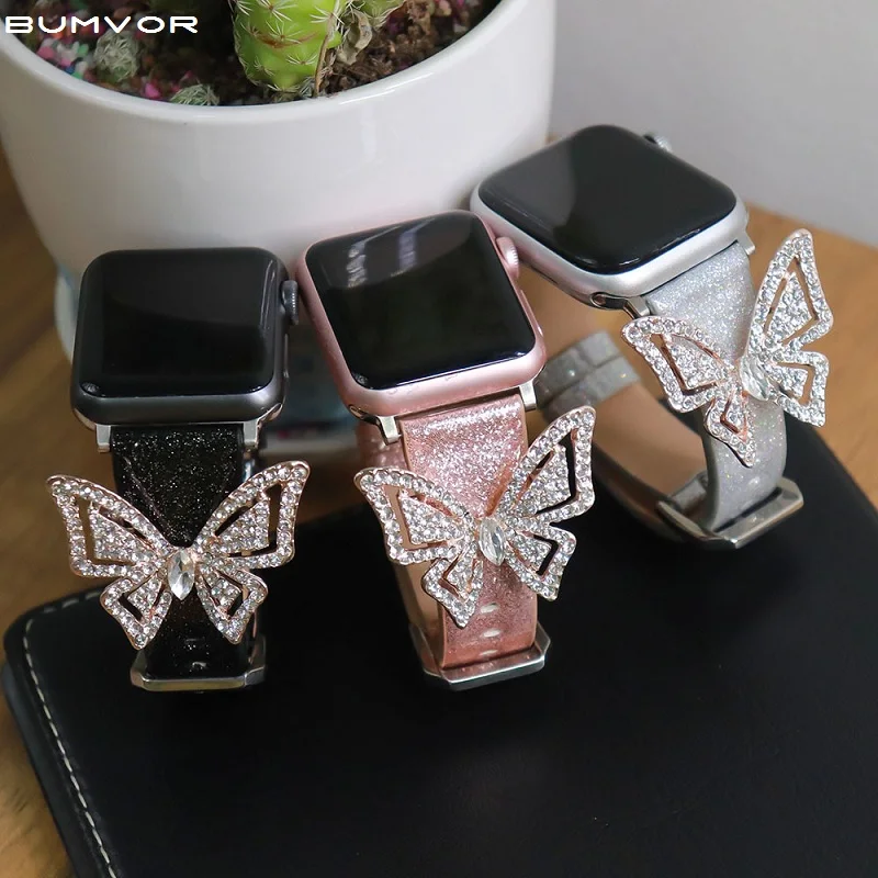 Женские часы со стразами ремешок для наручных часов Apple Watch Series 2/3/4/5 ремешки iwatch 38