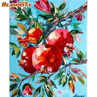 ruopoty red pomegranate landscape diy painting by numbers wall art picture canvas by numbers handpainted for home decors