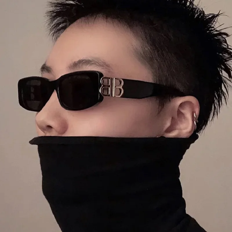 

2021 Luxury Brand Designer Fashion Small Square Frame Sunglasses Retro Sunglasses Ladies Personality Male B Letter Glasses UV400