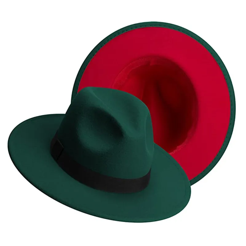 

Классические двухцветные фетровые шляпы федоры для мужчин и женщин с широкими полями джазовые шляпы для мужчин элегантная шляпа Трилби опт...