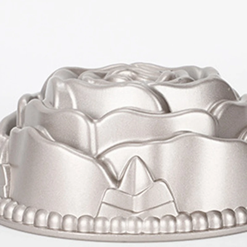 

2x Aluminum Die Cast Heavy Windspout Cake Pan Non Stick Cake Mold Metal Rose Style & Corolla Type