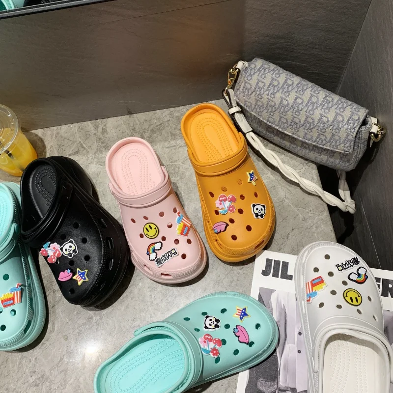 

2021 Women's Sandals Crocse Lady Girl Sandals Summer Women Casual Jelly Shoes Sandals Hollow Out Mesh Flats Beach Sandals Crocks