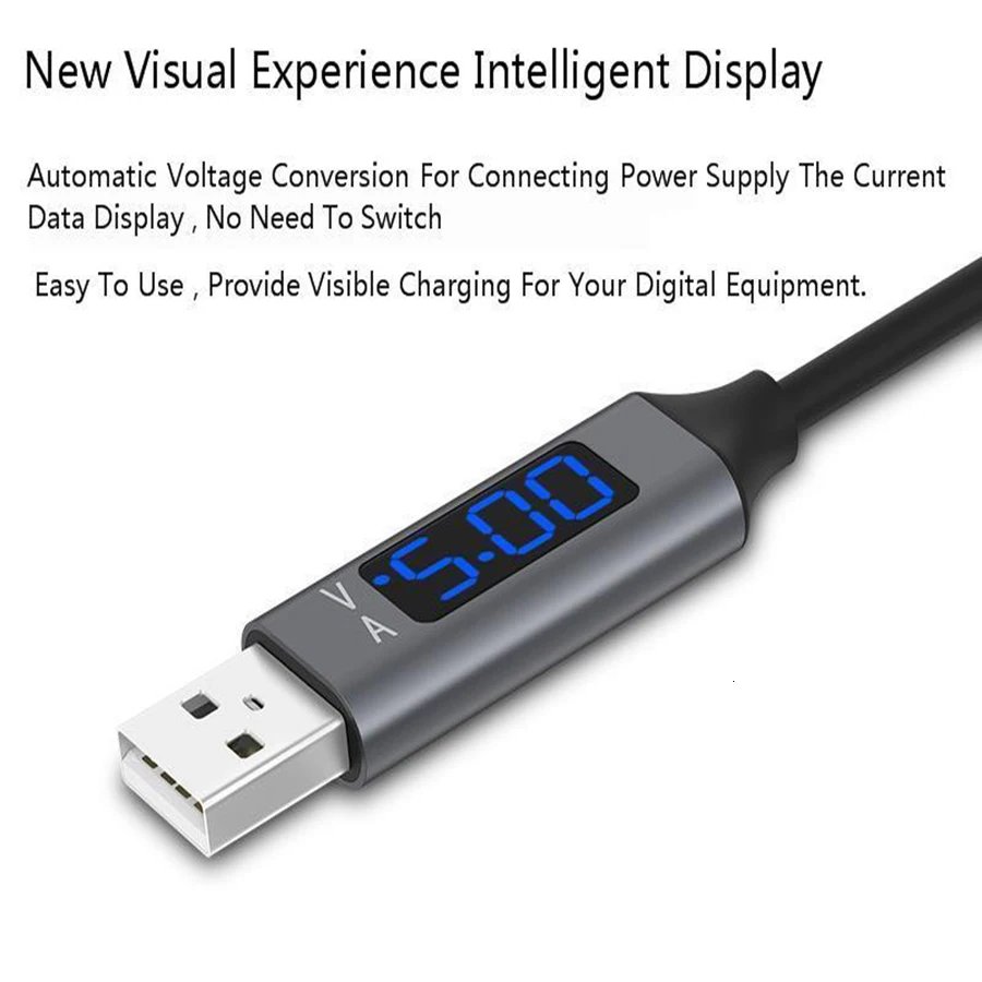 Vogek 3A USB кабель для телефона со светодиодный цифровым дисплеем type C Micro USB кабель для передачи данных Быстрая зарядка для iPhone Xiaomi huawei телефонный кабель