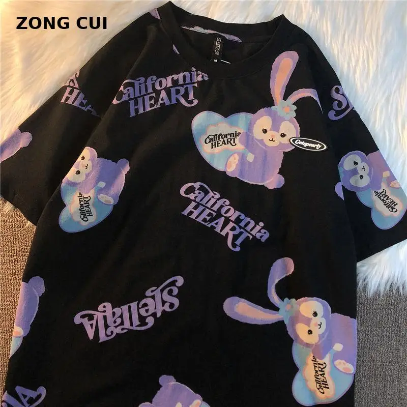 

Summer Graphic T-shirt Top Womens T-shirt Japanese Casual Sweet College Style New Loose All-match Top Ladies Short Sleeve Top