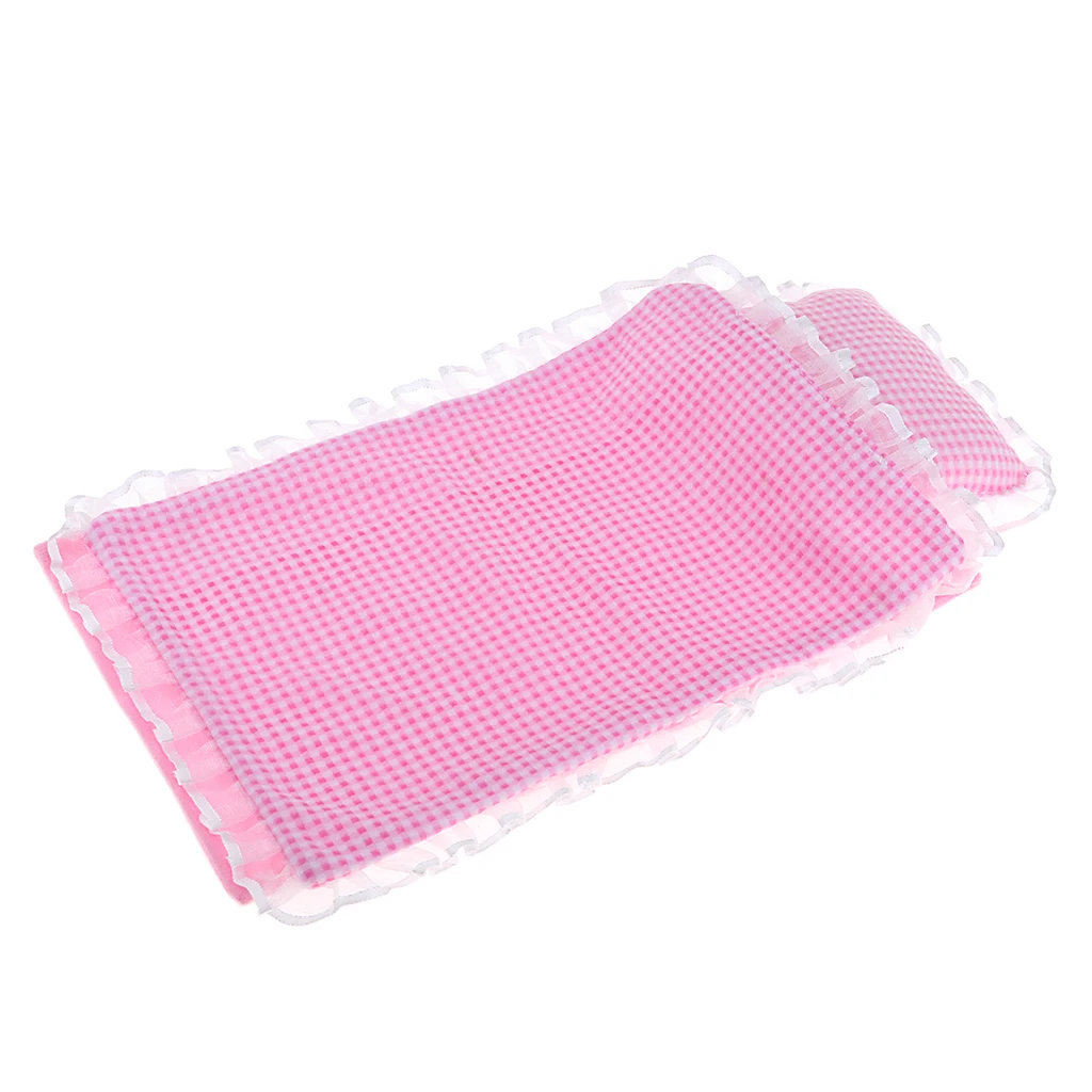 Розовый клетчатый набор постельного белья с оборками ручной работы одеялом