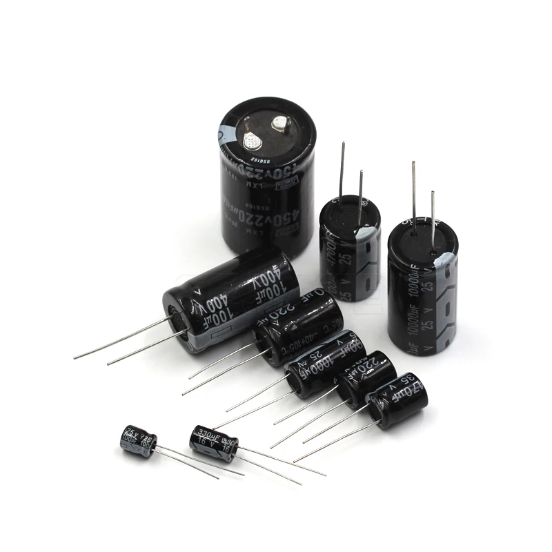 Прямой Алюминиевый электролитический конденсатор DIP сделай сам 16 В 25 в 35 100 470 мкФ