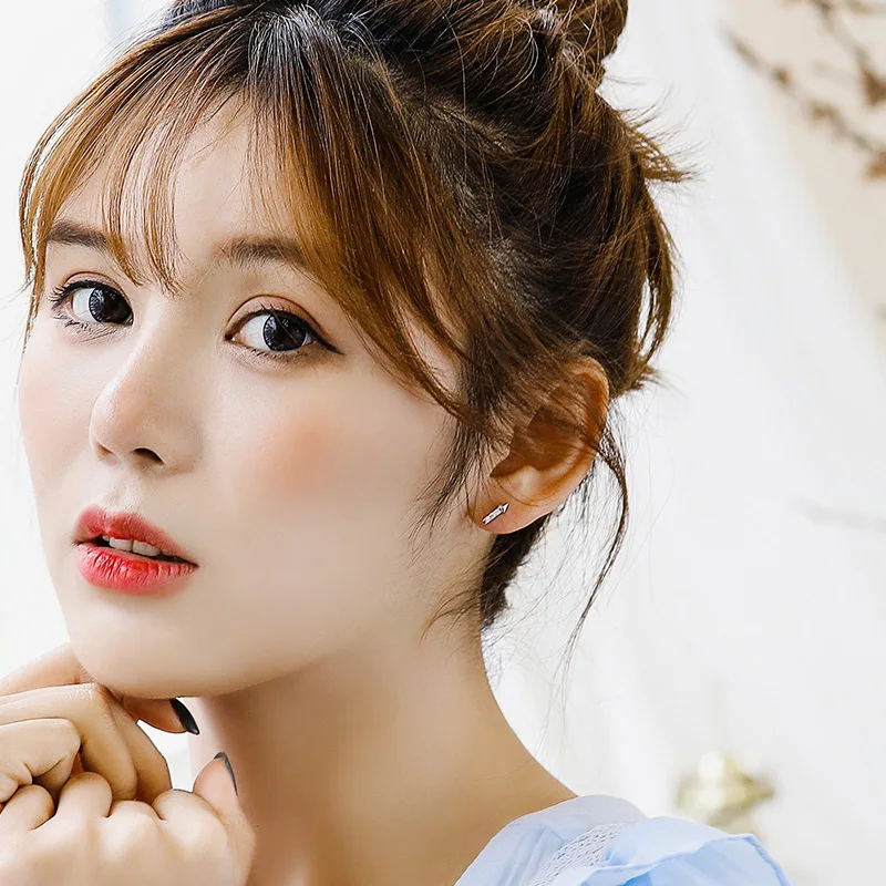 YOROMER 925 стерлингового серебра серьги из циркония маленькие серьги-гвоздики в