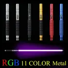 Световой меч, 100 см, металлическая ручка RGB, 11 цветов светильник световой меч сабли, косплей, светящийся, для войн на открытом воздухе, нож самурая, меч, оружие, реквизит, игрушки