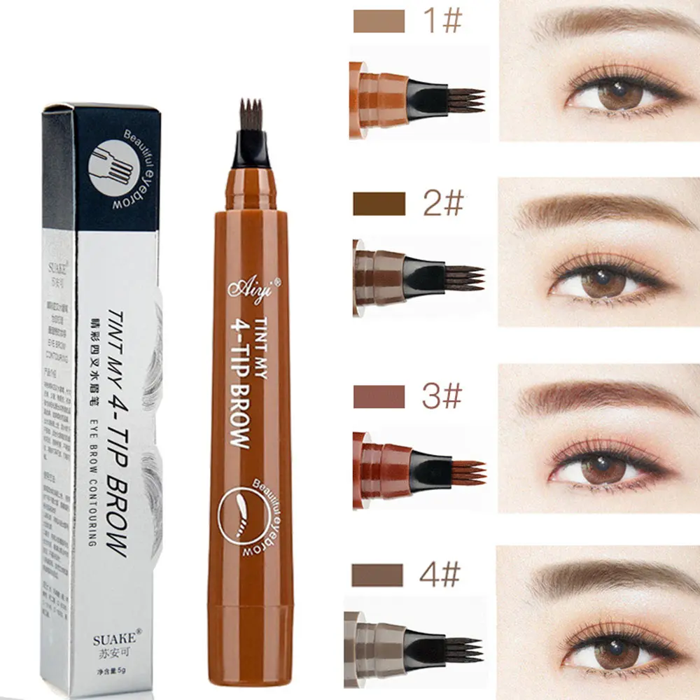 Женский жидкий карандаш для бровей водостойкий коричневый татуажная краска ТИНТ