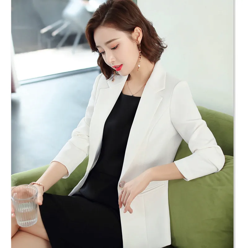 Женский офисный костюм блейзер платье комплект с длинным рукавом без рукавов из 2