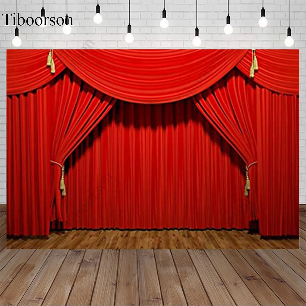 Кинотеатр красный сцена звезда занавеска декорация фон для взрослых детей