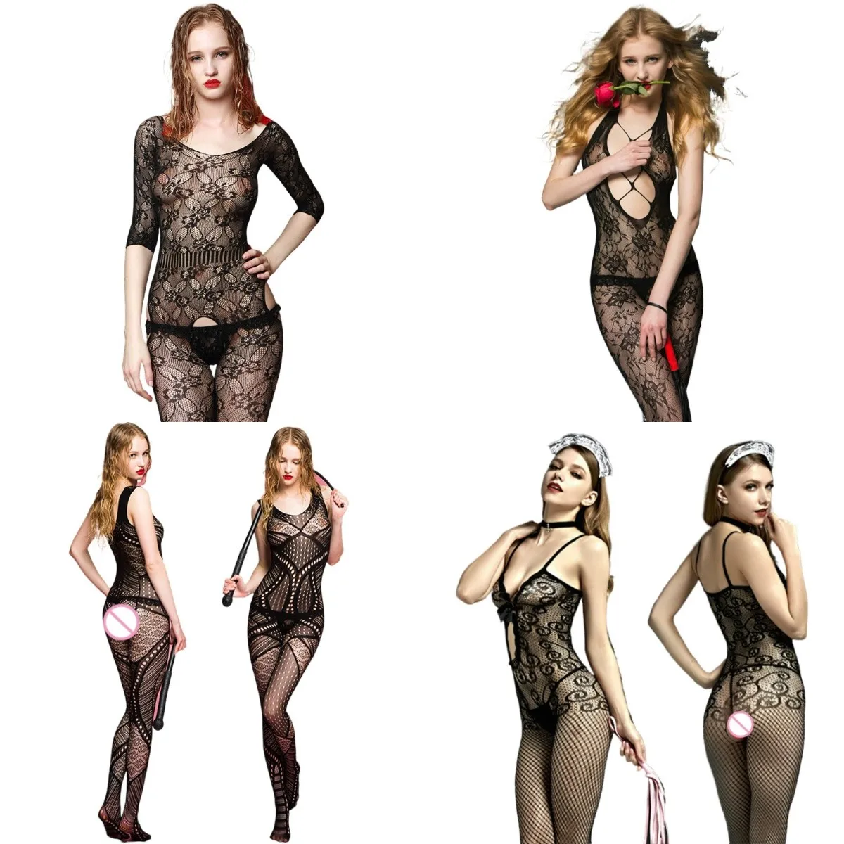 

Прозрачная комбинезон сексуальные комбинезоны с вырезами Sexi Для женщин сексуальное Сетчатое женское белье пикантные прозрачные Боди Эрот...