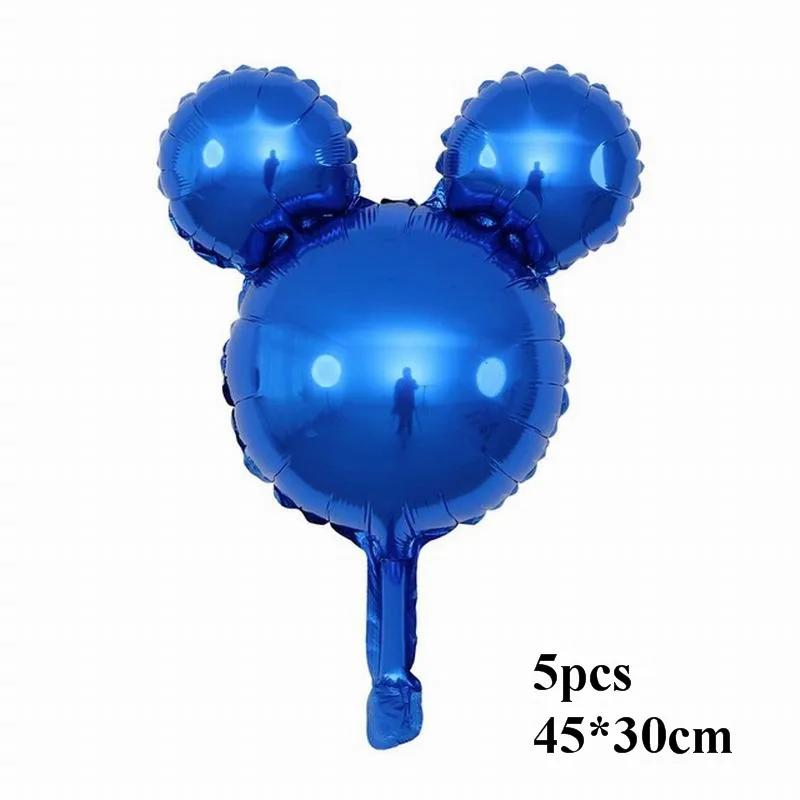 dark blue mickey 8 шт с Микки Маусом и Минни Маус комплект Мышь шарик из фольги в форме baby shower вечерние писчая бумага globos детские игрушки для happy birthady вечерние украшения - Цвет: dark blue mickey