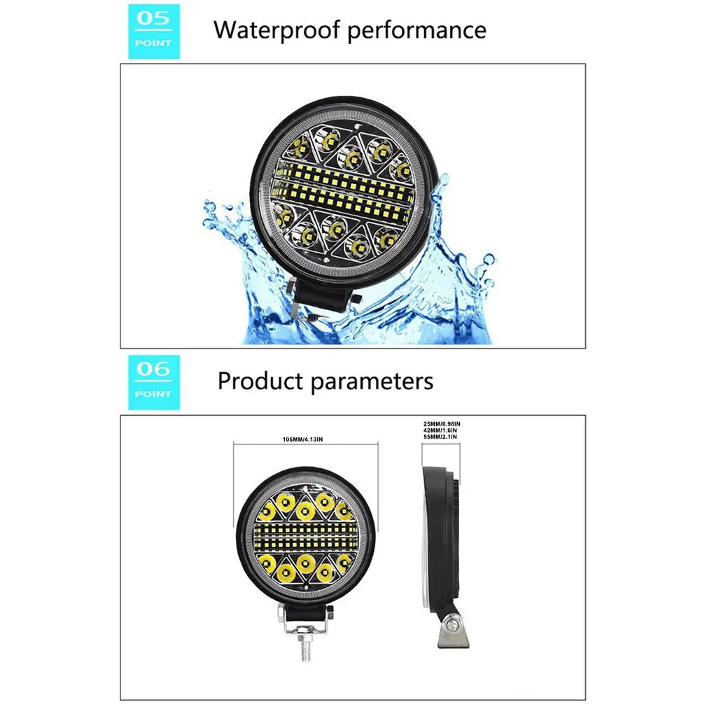 

102W LED Work Light Bar Off Road Spot LED Light Bar Tractor Fog Light Auto Car OffRoad Fog Work Lamp Truck Driving Lamps