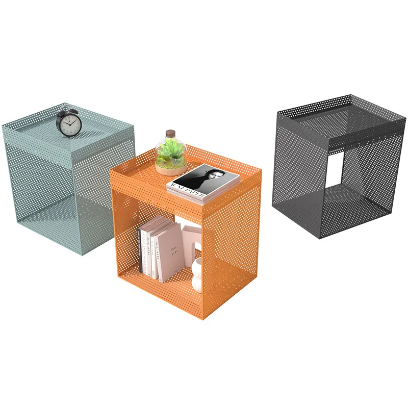 

High temperature electrostatic paint ins style Nordic bedroom creative iron small simple bedside table easy to clean and maintai