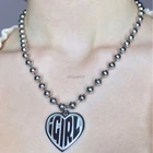 Чокер женский из нержавеющей стали, тяжелое ожерелье с подвеской-сердечком в готическом стиле, уличная одежда