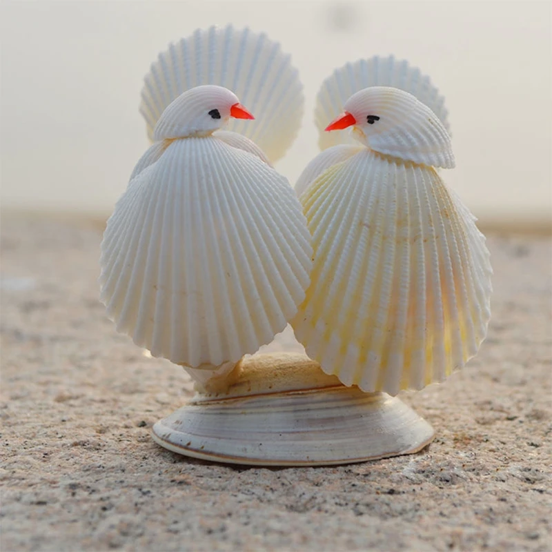 Средиземноморский стиль креативные парные птицы морские ракушки статуи