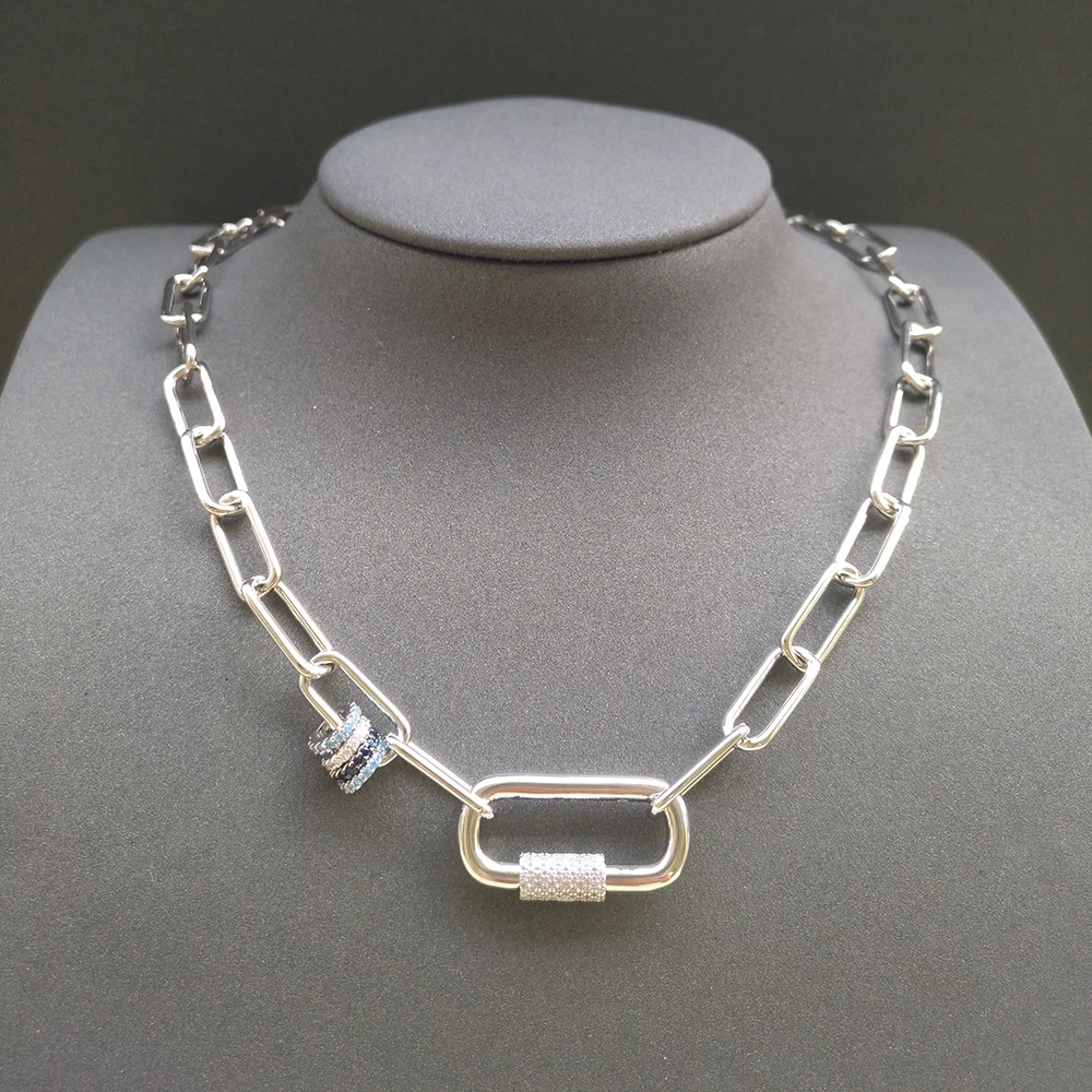 

s925 sterling silver necklace luxury brand fashion jewelry necklace for womens black golden female necklace Bulgarian banquet