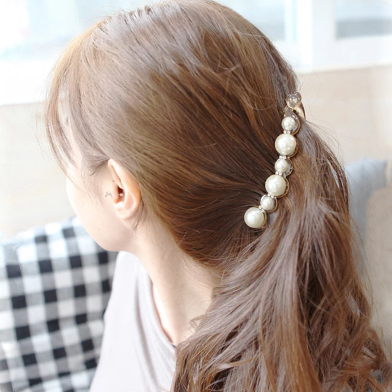 Заколки для волос с искусственным жемчугом 1 шт.|girl ponytails|hair accessorieshair accessories women |