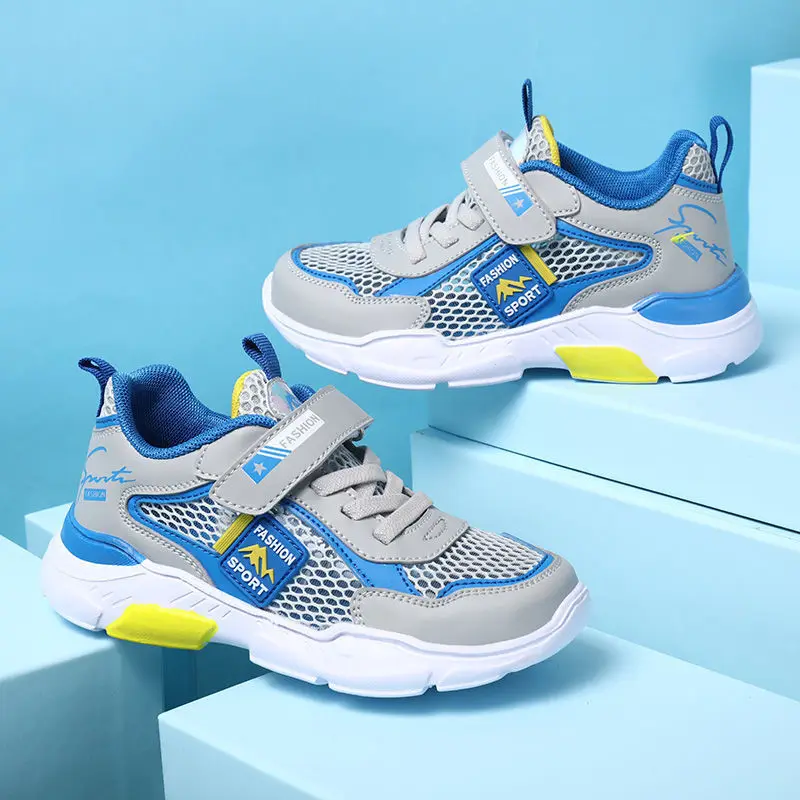 

Boys'shoes Spring and Autumn Single Net Double Net Breathable In Large Children's Soft-soled Non-slip Sports Shoes and Sneakers