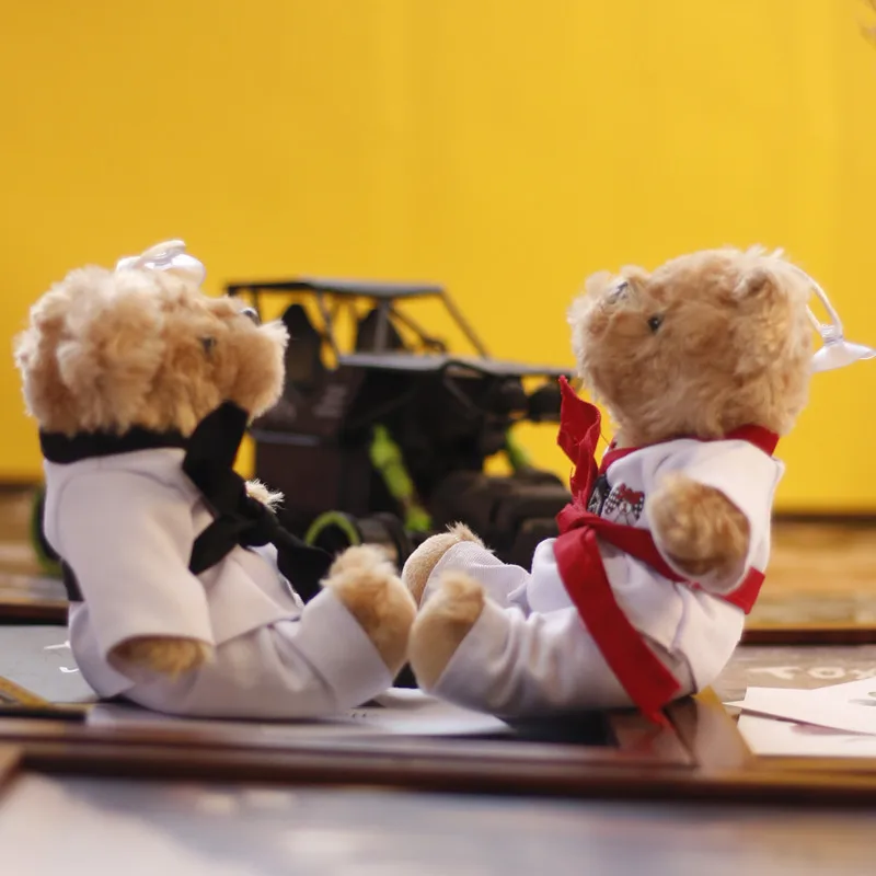 Новый милый изысканный мультяшный медведь тхэквондо плюшевая игрушка очень