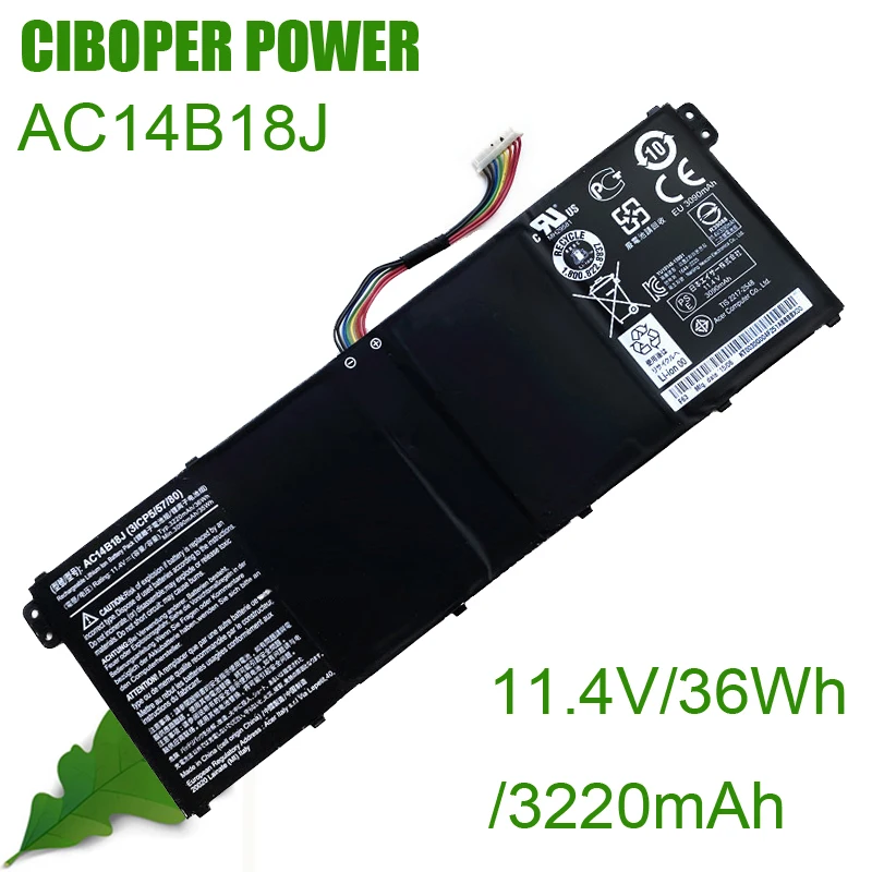 CP Аккумулятор для ноутбука AC14B18J 11 1 В/36 Вт-ч/3220 мА · ч Aspire приблизительной