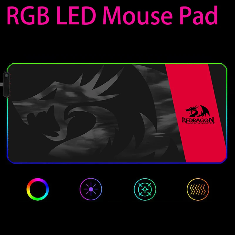 

Redragon PC Gamer Desk Mat Gaming Mouse Pad Rgb Mousepad Msi Mouse Mats Xxl Mausepad Gamer Accessories Big Mousepad Mouse Gamer
