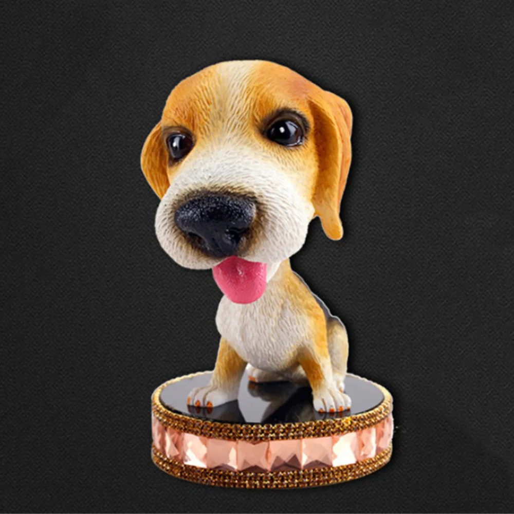 

Car Ornaments Nodding Dog Car Auto Dash Shaking Resin Yellow Hound Dog
