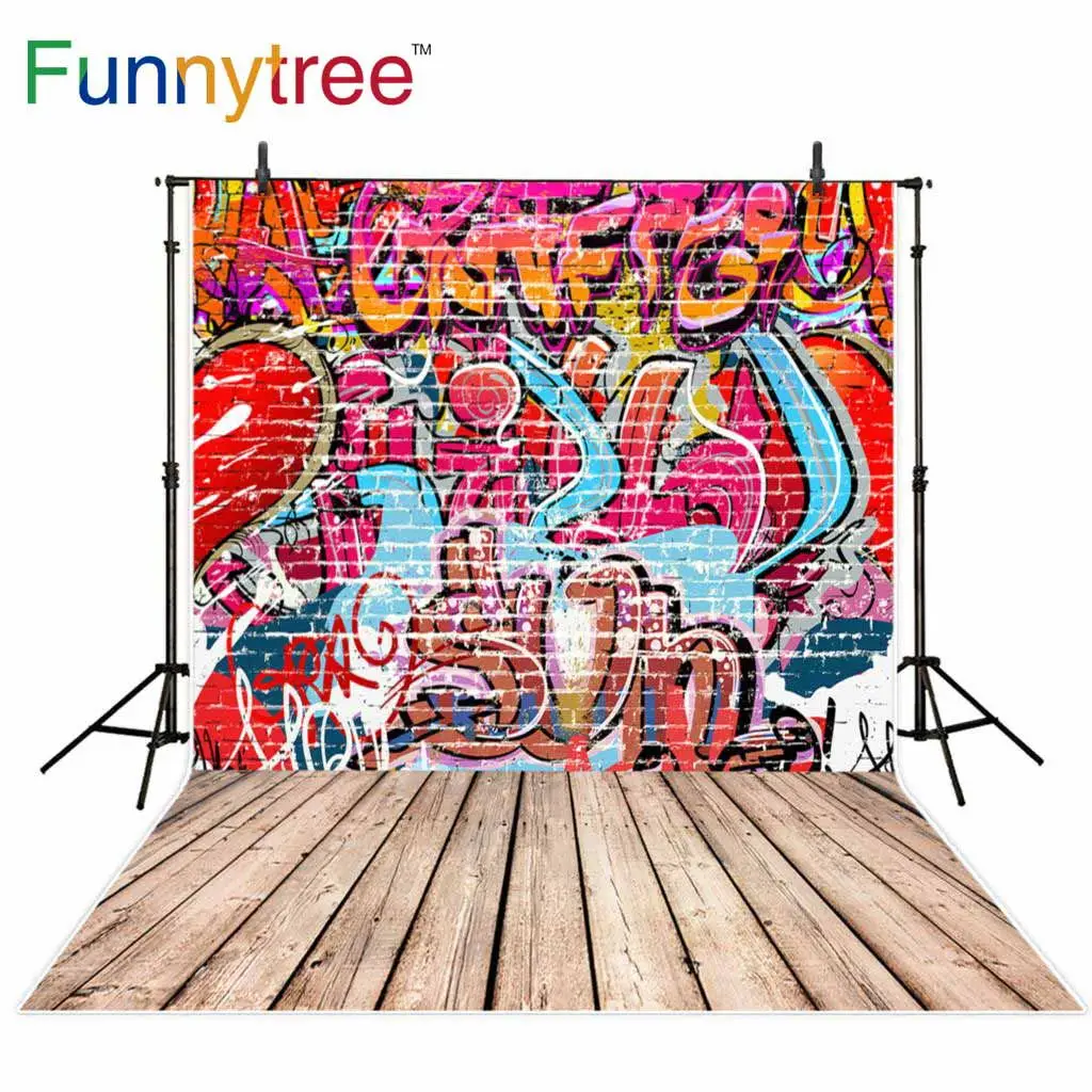 Фон для фотосъемки Funnytree с изображением деревянных граффити крови улицы
