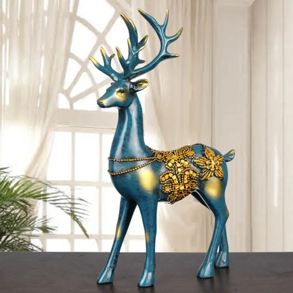 

Couple Deer Ornament Resin Furnshing Decorations For Christmas