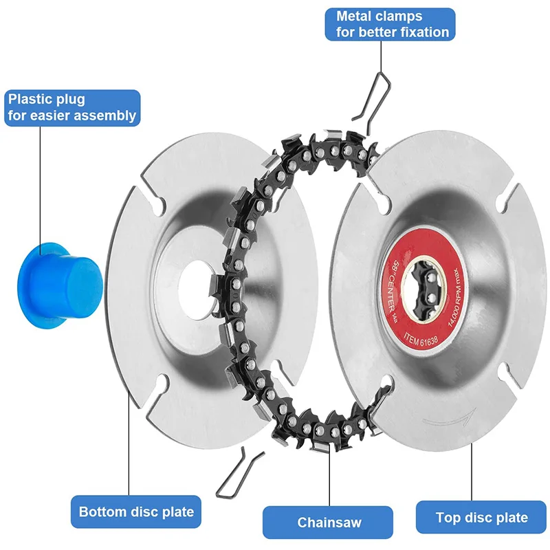 Цепной диск для резьбы по дереву с дополнительной цепью угловая шлифовальная