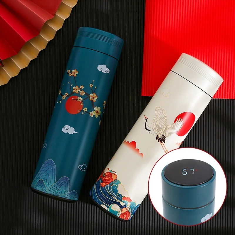 

Vacuum Cup Exquisite Illustration Style, High-end Display Temperature, Stylish Appearance Exquisite Stainless Steel Thermos