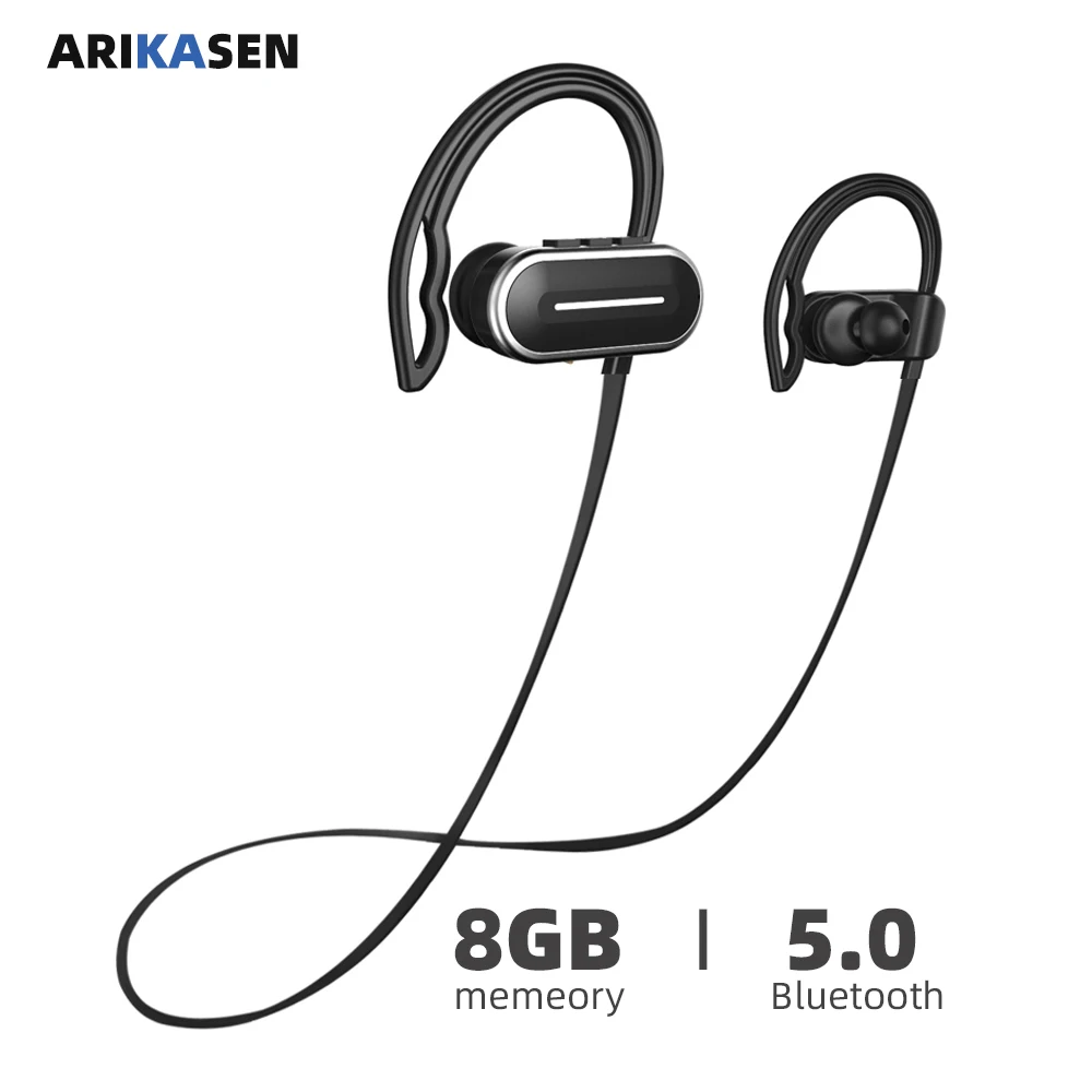 Arikasen 8 Гб MP3 плеер bluetooth наушники IPX6 Водонепроницаемый беспроводной с микрофоном