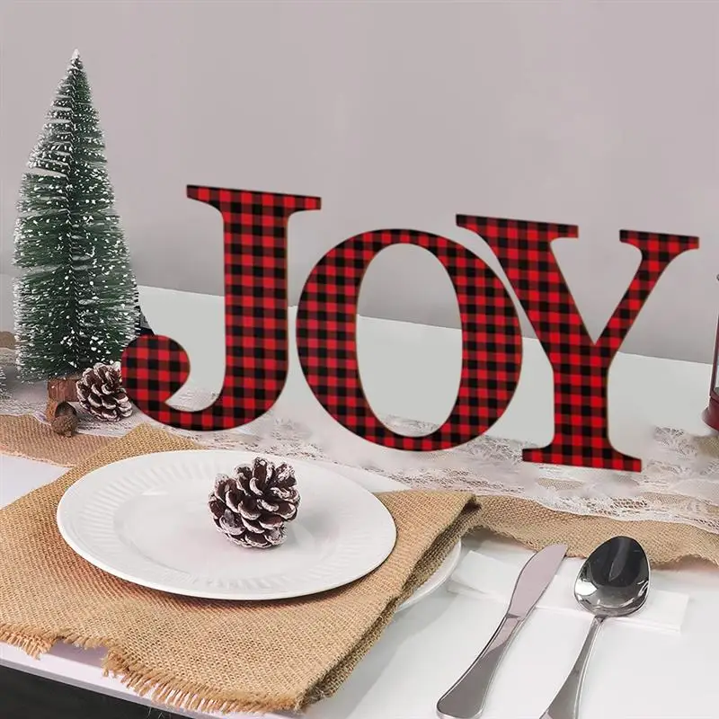 Christmas Joy Table Decoration Mantel Fireplaces Letter Sign Wood Decorations For Home #20 | Дом и сад