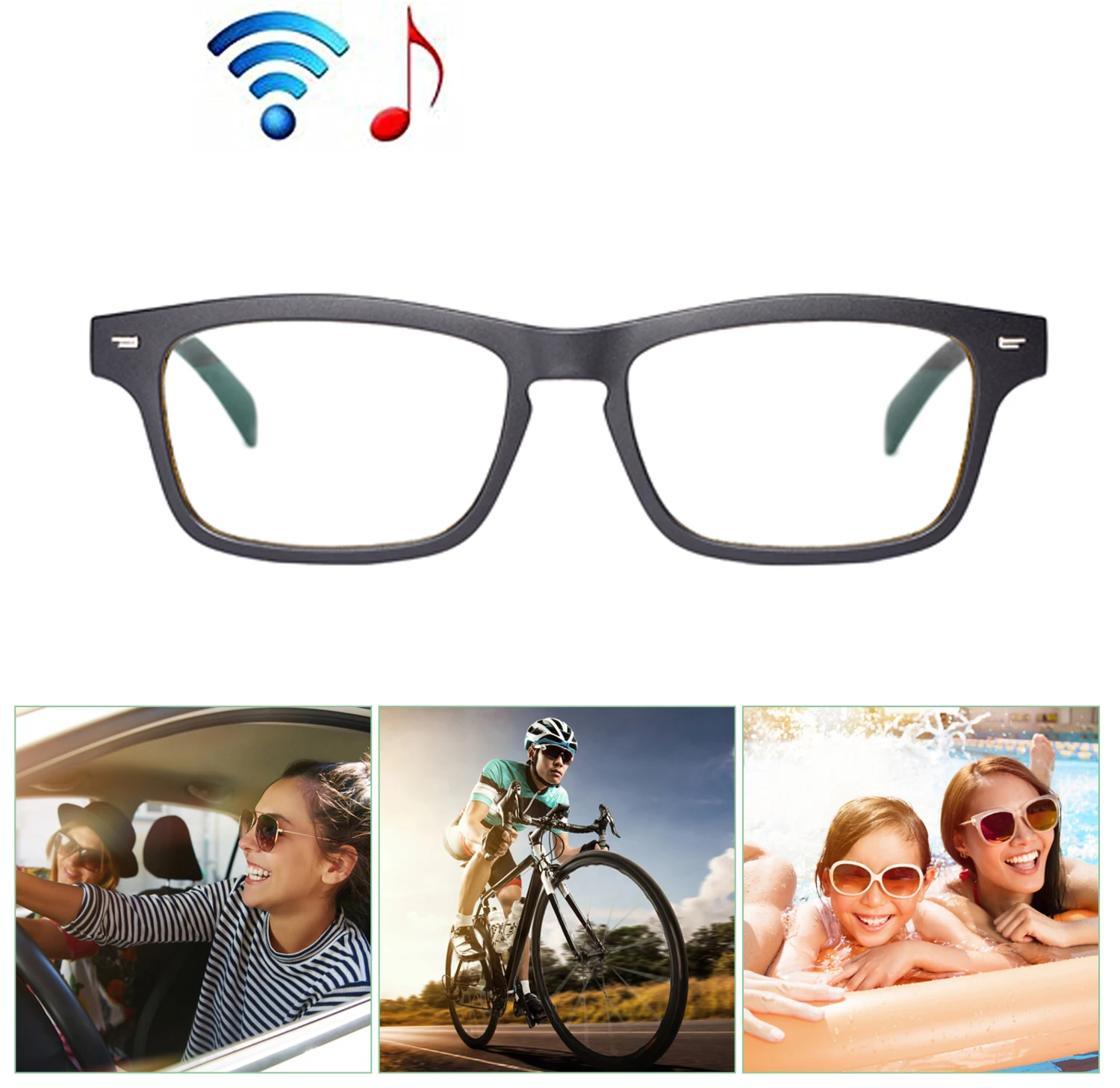 

Bluetooth Sunglasses Wireless Music Glasses Lens Portable Outdoor Noise Reduction Open Headphone For Traveling Running Hiking