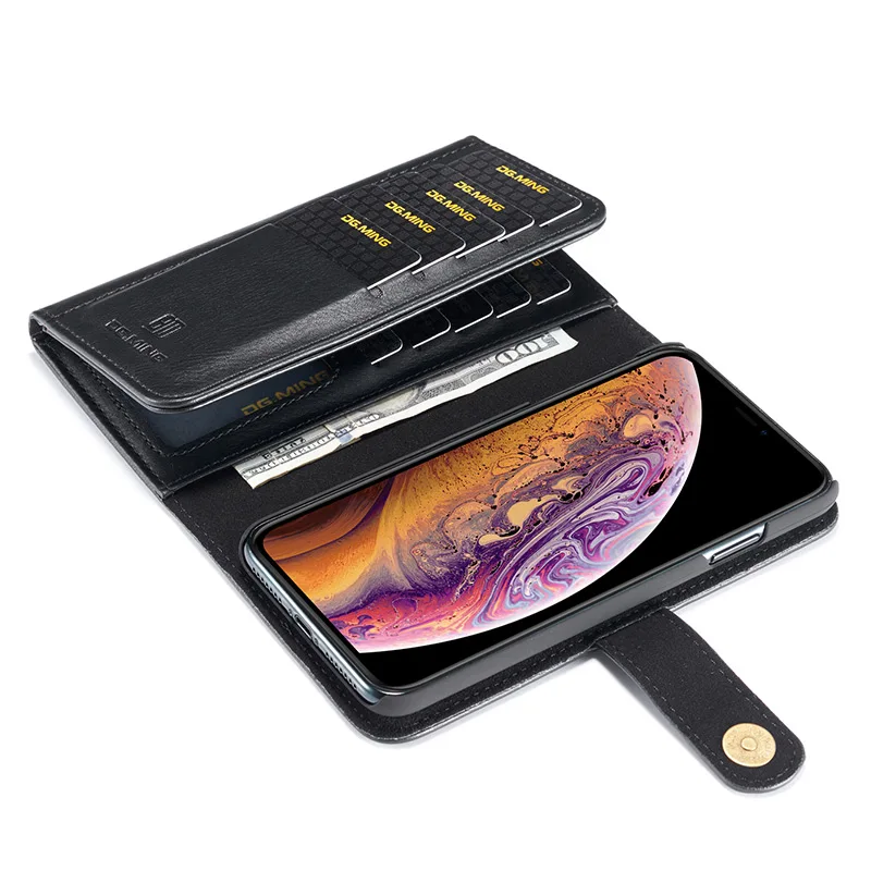 Роскошный чехол кошелек DG.MING из натуральной кожи для Apple Iphone 11 12 Pro X XS Max XR 7 8 Plus